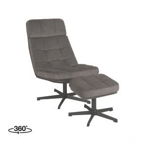 Recliner Chair Alvar + Footstool 53x57x83 cm